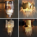 GobekUsa Crystal Wall Lamp: Modern Luxury LED Lighting for Living Room, Bedroom, and Staircase