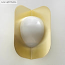 GobekUsa Modern Gold LED Bedroom Sconce Light with Curved Metal Shade