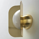GobekUsa Modern Gold LED Bedroom Sconce Light with Curved Metal Shade