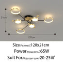 GobekUsa Elegant Multi-Head Gold LED Ceiling Lamp for Living Room & Bedroom
