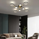 GobekUsa Elegant Multi-Head Gold LED Ceiling Lamp for Living Room & Bedroom