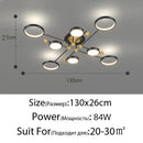 GobekUsa Elegant Multi-Head Gold LED Ceiling Lamp for Living Room & Bedroom
