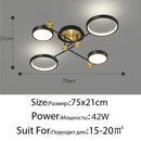 GobekUsa Elegant Multi-Head Gold LED Ceiling Lamp for Living Room & Bedroom