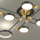 GobekUsa Elegant Multi-Head Gold LED Ceiling Lamp for Living Room & Bedroom