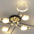 GobekUsa Elegant Multi-Head Gold LED Ceiling Lamp for Living Room & Bedroom