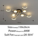 GobekUsa Elegant Multi-Head Gold LED Ceiling Lamp for Living Room & Bedroom