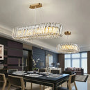 GobekUsa LED Island Pendant with Clear Crystal Shade - Contemporary Hanging Light Fixture