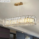 GobekUsa LED Island Pendant with Clear Crystal Shade - Contemporary Hanging Light Fixture