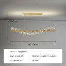 GobekUsa Glass Ball G9 LED Long Chandelier for Dining Room Kitchen Office Lighting