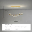 GobekUsa Glass Ball G9 LED Long Chandelier for Dining Room Kitchen Office Lighting