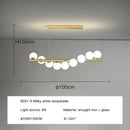 GobekUsa Glass Ball G9 LED Long Chandelier for Dining Room Kitchen Office Lighting