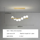 GobekUsa Glass Ball G9 LED Long Chandelier for Dining Room Kitchen Office Lighting
