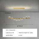 GobekUsa Glass Ball G9 LED Long Chandelier for Dining Room Kitchen Office Lighting