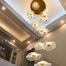 GobekUsa Gold LED Lotus Chandelier: Nordic Luxury Design for Staircase & Dining Room