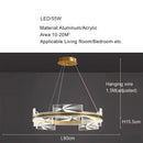 GobekUsa Gold LED Pendant Lights Living Room Dining Hall Kitchen Bar Decor Lighting