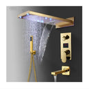 GobekUsa Golden 3-ways Shower Faucet Wall Mounted Mixer with Plastic Handshower