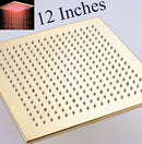GobekUsa Gold LED Square Rainfall Shower Head for Bathroom Faucet - Top Sprayer