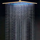 GobekUsa Gold LED Square Rainfall Shower Head for Bathroom Faucet - Top Sprayer