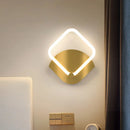GobekUsa Modern Gold LED Rhombus Flush Wall Sconce: Contemporary Acrylic Lighting in Warm/White Light