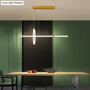 GobekUsa Gold LED Hanging Lamp: Ring and Tube Design, Simplicity Island Chandelier for Dining Room