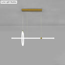 GobekUsa Gold LED Hanging Lamp: Ring and Tube Design, Simplicity Island Chandelier for Dining Room