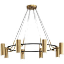GobekUsa Gold LED Ring Chandelier | Modern Black Wire Adjustable Lighting Fixture