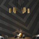 GobekUsa Gold LED Ring Chandelier | Modern Black Wire Adjustable Lighting Fixture