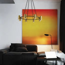 GobekUsa Gold LED Ring Chandelier | Modern Black Wire Adjustable Lighting Fixture