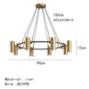 GobekUsa Gold LED Ring Chandelier | Modern Black Wire Adjustable Lighting Fixture