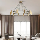 GobekUsa Gold LED Ring Chandelier | Modern Black Wire Adjustable Lighting Fixture