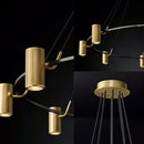 GobekUsa Gold LED Ring Chandelier | Modern Black Wire Adjustable Lighting Fixture