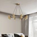 GobekUsa Gold LED Ring Chandelier | Modern Black Wire Adjustable Lighting Fixture