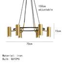 GobekUsa Gold LED Ring Chandelier | Modern Black Wire Adjustable Lighting Fixture