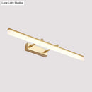 GobekUsa Modern Linear Acrylic Vanity Lamp: 16"/19.5" LED Gold Wall Lighting Fixture