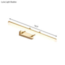 GobekUsa Modern Linear Acrylic Vanity Lamp: 16"/19.5" LED Gold Wall Lighting Fixture