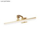 GobekUsa 16"/21.5" Modern LED Vanity Lighting - Ultra-Thin Golden Metal & Acrylic Wall Mounted Light