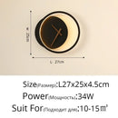 GobekUsa LED Wall Lamp with Clock for Home Indoor Lighting
