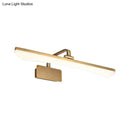 GobekUsa Modern Gold Metal LED Vanity Lamp - Slim & Stylish Bathroom Wall Lighting with Warm/White Light
