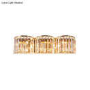 GobekUsa Modern Gold LED Wall Light with Clear Crystal Block - Linear Sconce