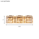 GobekUsa Modern Gold LED Wall Light with Clear Crystal Block - Linear Sconce