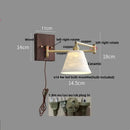 Modern gold led wall lights bedroom ribbed fabric reading lamp by Decorbites