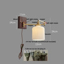 Modern gold led wall lights bedroom ribbed fabric reading lamp by Decorbites