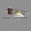 Modern gold led wall lights bedroom ribbed fabric reading lamp by Decorbites