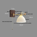 Modern gold led wall lights bedroom ribbed fabric reading lamp by Decorbites