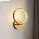 GobekUsa Modern Gold LED Wall Sconce with Clear Crystal Beads for Bedroom