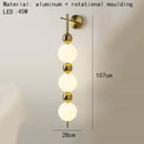 GobekUsa LED Wall Sconce White Acrylic Ball Gold Metal Bedroom Lighting