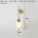 GobekUsa LED Wall Sconce White Acrylic Ball Gold Metal Bedroom Lighting
