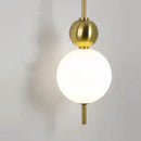 GobekUsa LED Wall Sconce White Acrylic Ball Gold Metal Bedroom Lighting