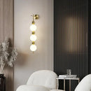 GobekUsa LED Wall Sconce White Acrylic Ball Gold Metal Bedroom Lighting
