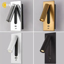 GobekUsa LED Wall Sconce Adjustable Reading Light for Hotel Bedroom, USB Charging